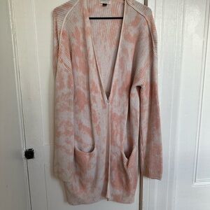 Universal Thread Pink and Cream Long Cardigan Sweater